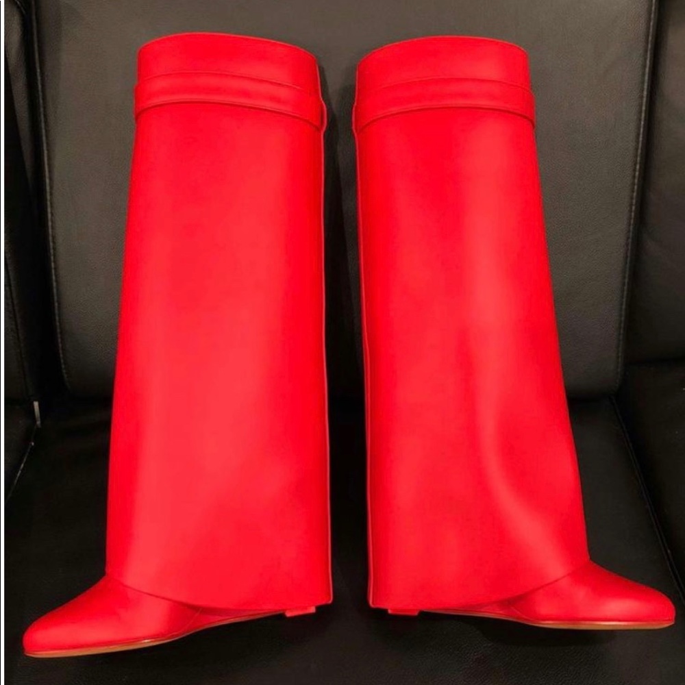 Givenchy Red Wedge Heel Boot/ Booties